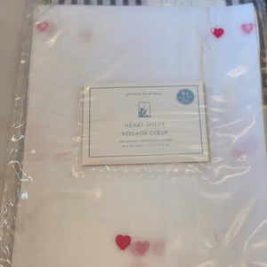 Pottery Barn Kids Heart Embroidered Sheer Curtain
